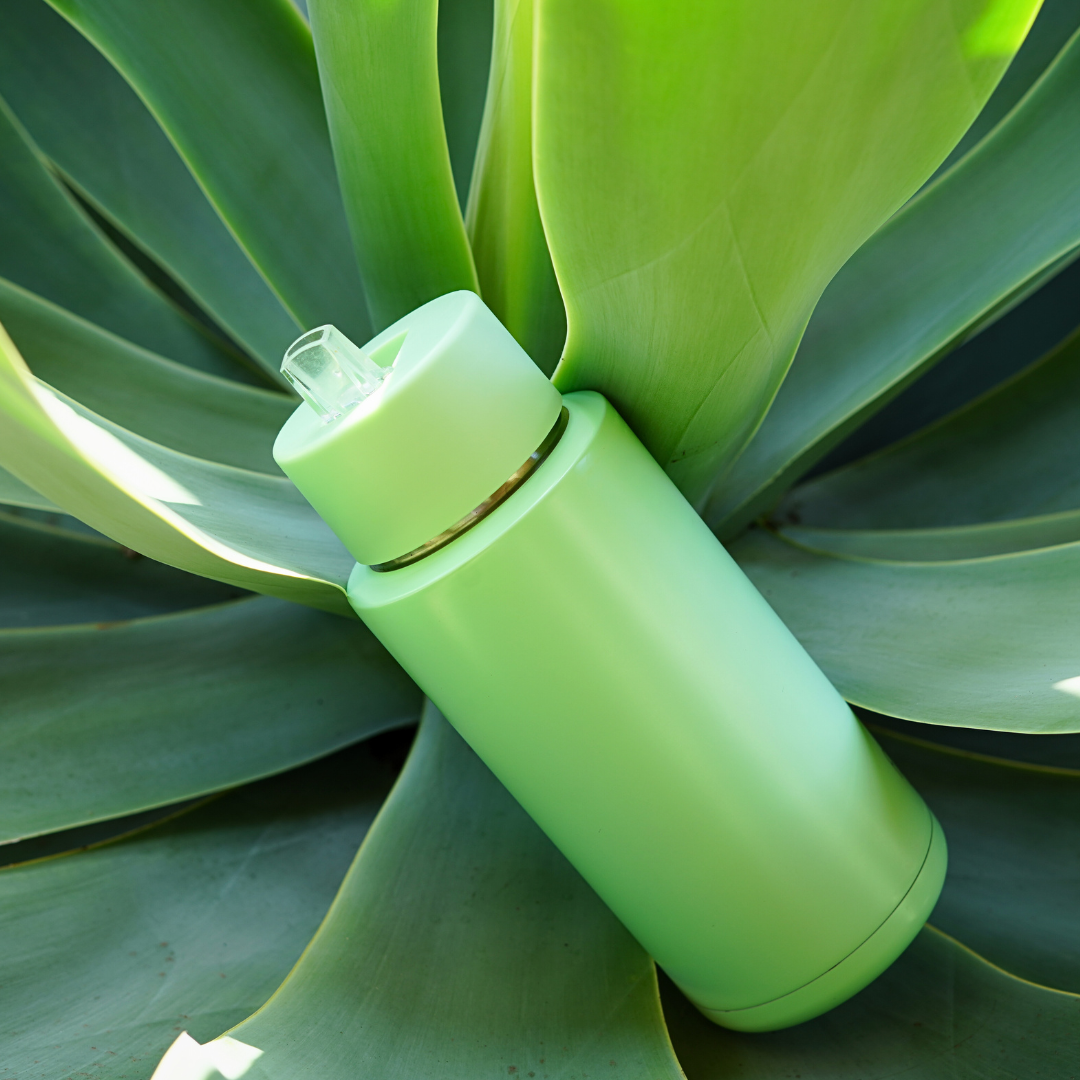 Frank Green Reusable Water Bottle containing Access Filter Straw in green plant